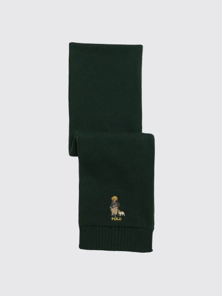 Sciarpa Polo Ralph Lauren in cotone a maglia con logo ricamato