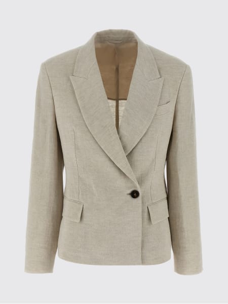 Blazer doppiopetto Brunello Cucinelli in misto lino