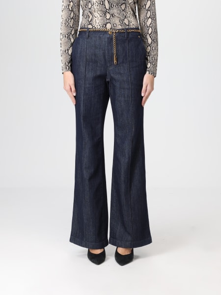 Jeans flared Michael Kors in denim di cotone con cinta