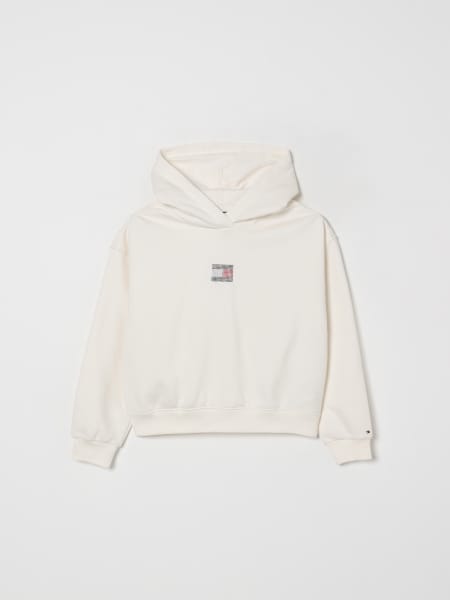 Felpa con cappuccio in cotone con logo Tommy Hilfiger
