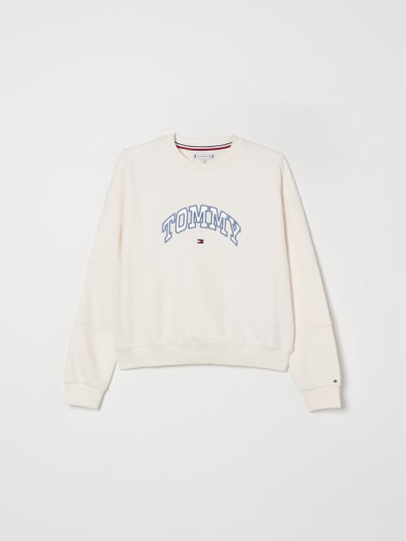 Felpa a girocollo in cotone con logo Tommy Hilfiger