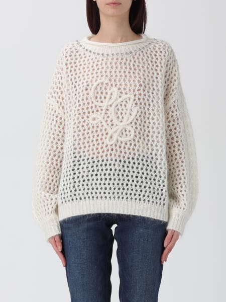 Maglia traforata con monogramma Liu Jo