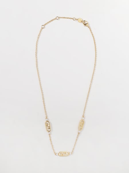 Collana O'Lock Fendi in ottone con strass incastonati