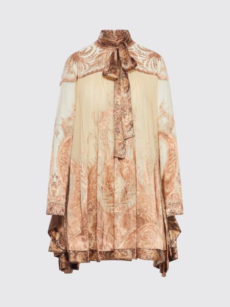 Abito caftano Zimmermann in misto seta con stampa Etnica