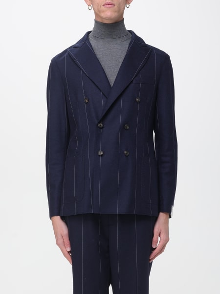 Blazer doppiopetto Eleventy in misto lana gessata