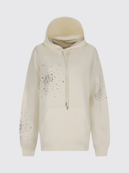 Felpa con cappuccio Des Phemmes in cotone con strass