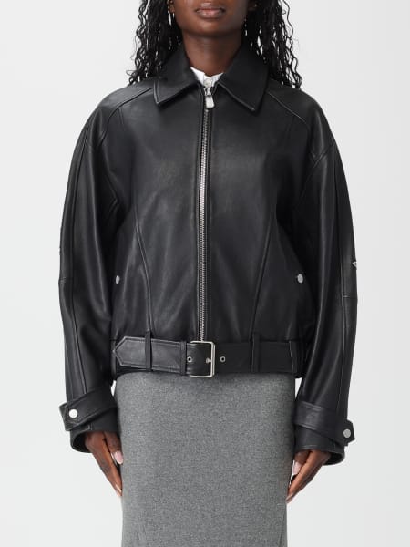 Giacca biker Pinko in pelle con ricami