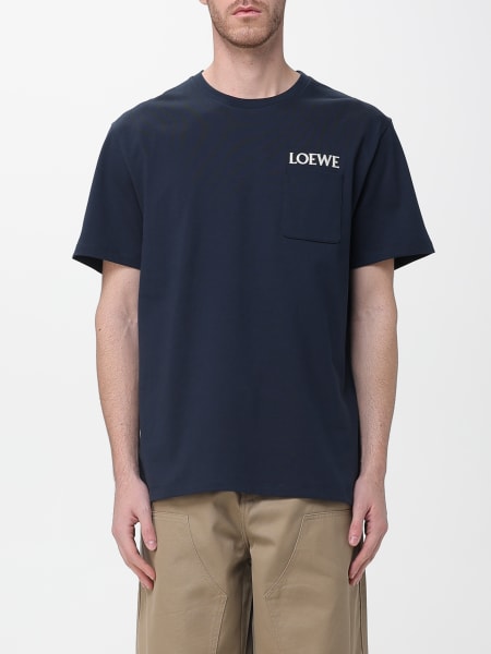 T-shirt in cotone con logo e tasca a toppa Loewe