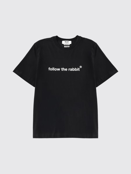 T-shirt in cotone con slogan MSGM