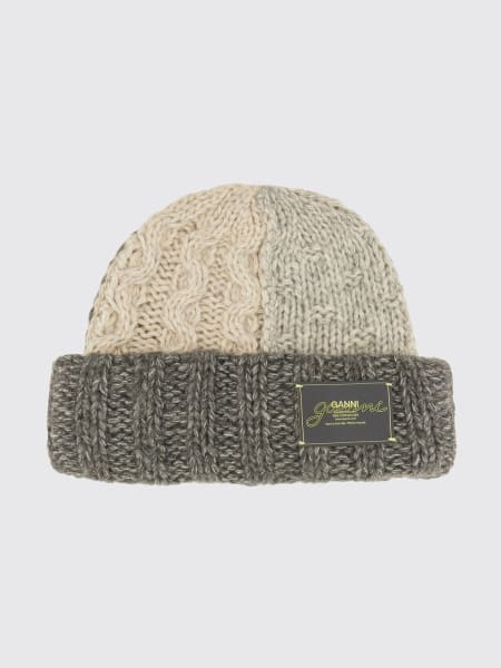 Cappello Ganni in maglia di lana a coste intrecciate