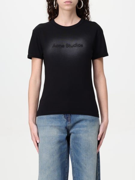 Acne Studios: T-shirt in cotone con logo Acne Studios