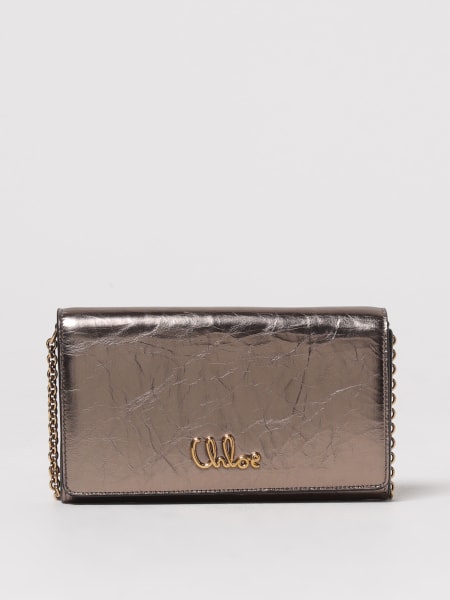 Chloé: Borsa Iconic Chloè in pelle laminata effetto stropicciato