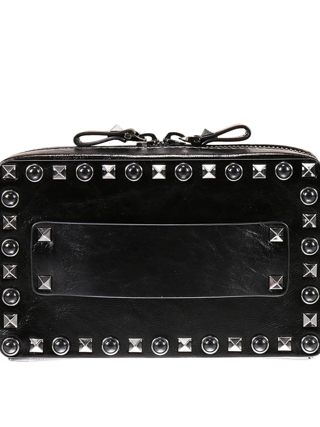 VALENTINO GARAVANI MINI-TASCHE: Guitar Rockstud Rolling noir Umhängetasche mit Nieten und Steinen, Schwarz - Img 1