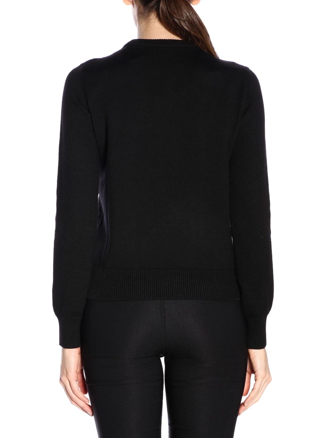 SAINT LAURENT MAGLIA: Maglia a girocollo basic con logo Saint Laurent gioiello, Nero - Img 3