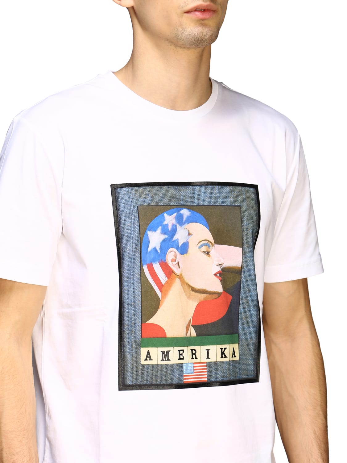 ICEBERG T-SHIRT: Iceberg x Peter Blake t-shirt with Amerika print, White - Img 5