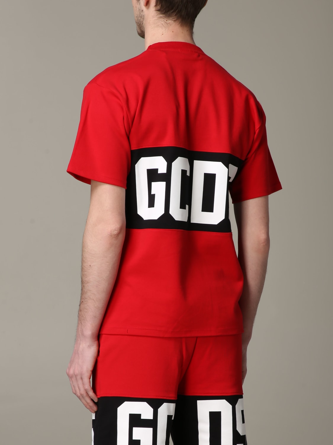 Tシャツ・カットソー GCDS Men T-shirt Red CC94M021014 03 GCDS: crew neck t-shirt with logo print - Red | GCDS t-shirt