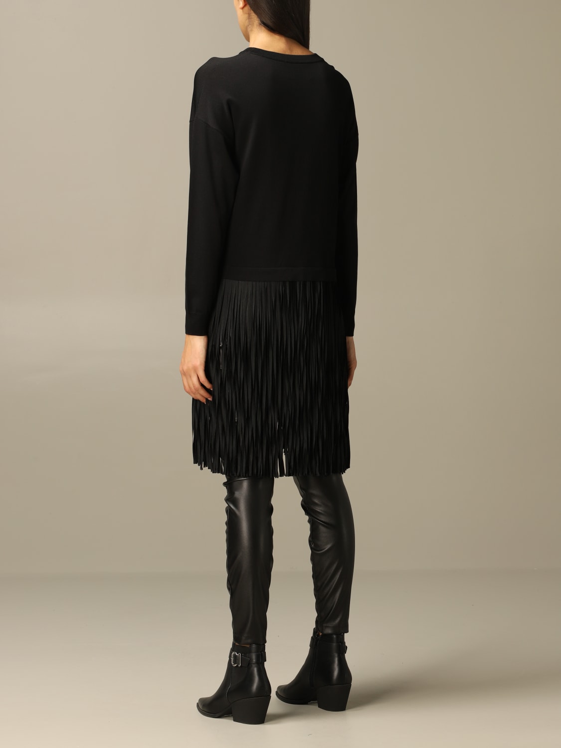 BOUTIQUE MOSCHINO MAGLIA: Maglia Boutique Moschino con frange, Nero - Img 3