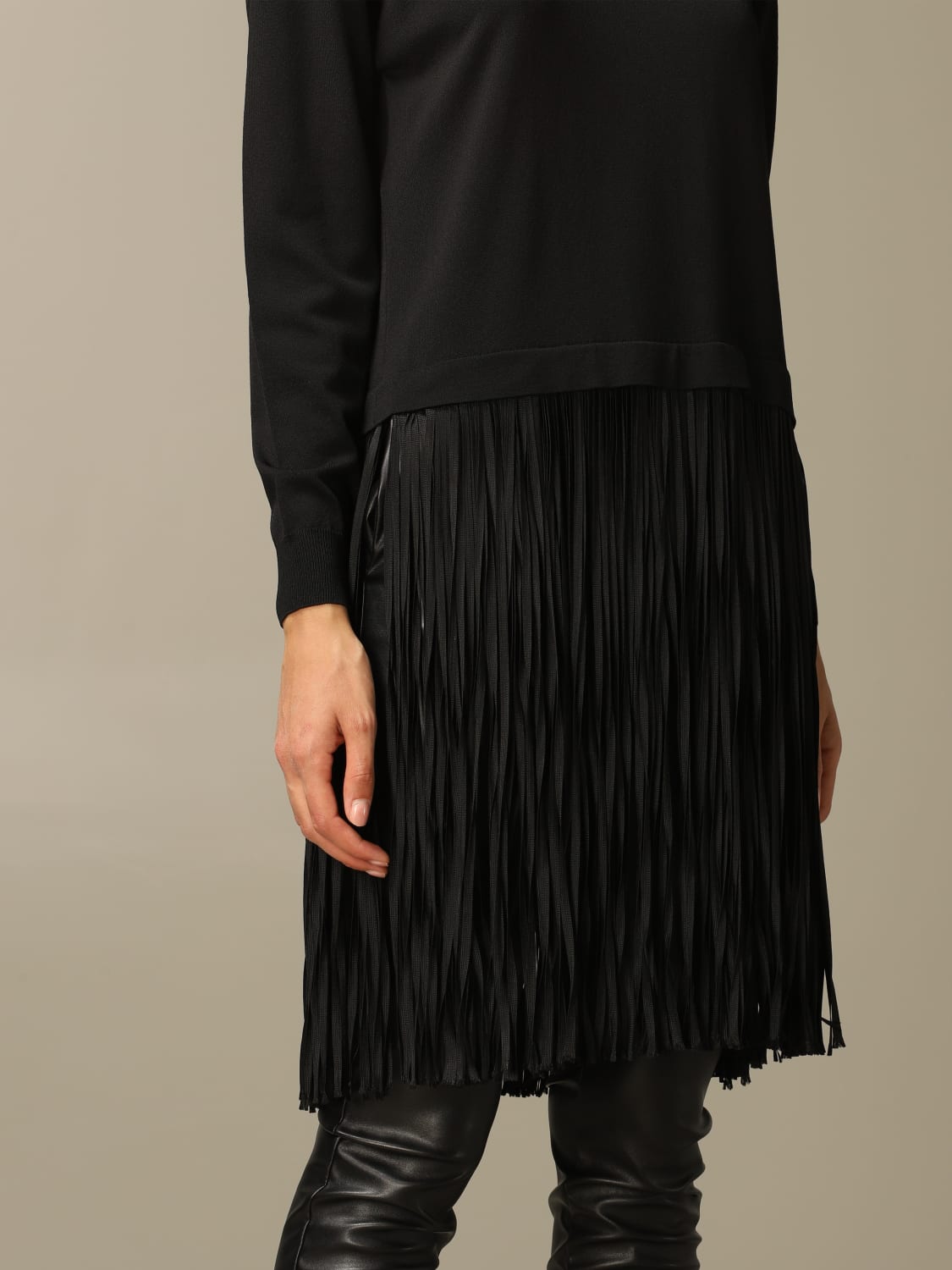 BOUTIQUE MOSCHINO MAGLIA: Maglia Boutique Moschino con frange, Nero - Img 4
