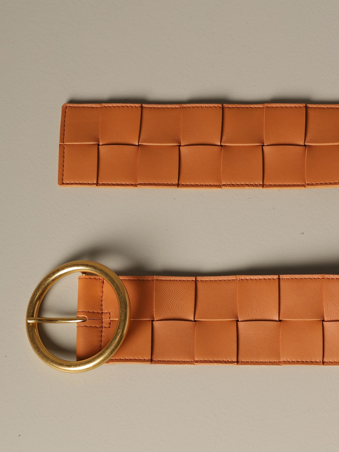 BOTTEGA VENETA BELT: Bottega Veneta belt in woven nappa, Camel - Img 2