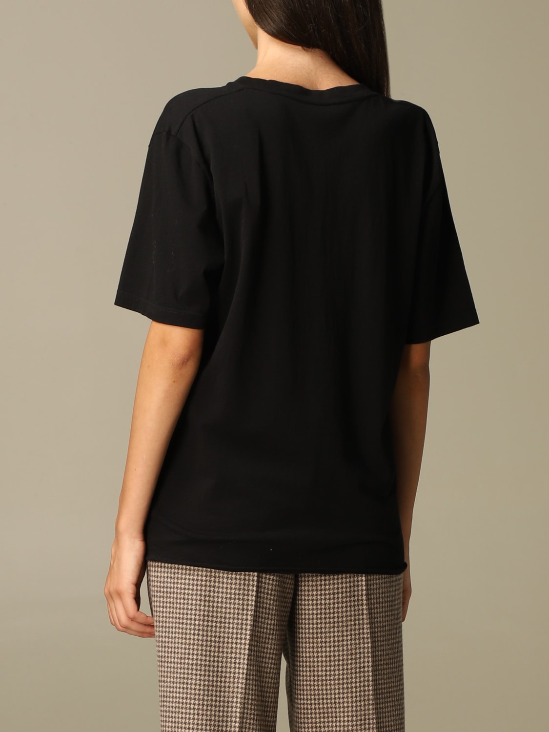 SAINT LAURENT: cotton t-shirt with Mickey Mouse - Black
