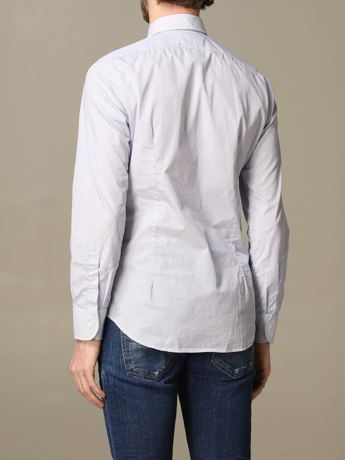 XC CAMICIA: Camicia XC in cotone lavato a micro righe, Azzurro - Img 2