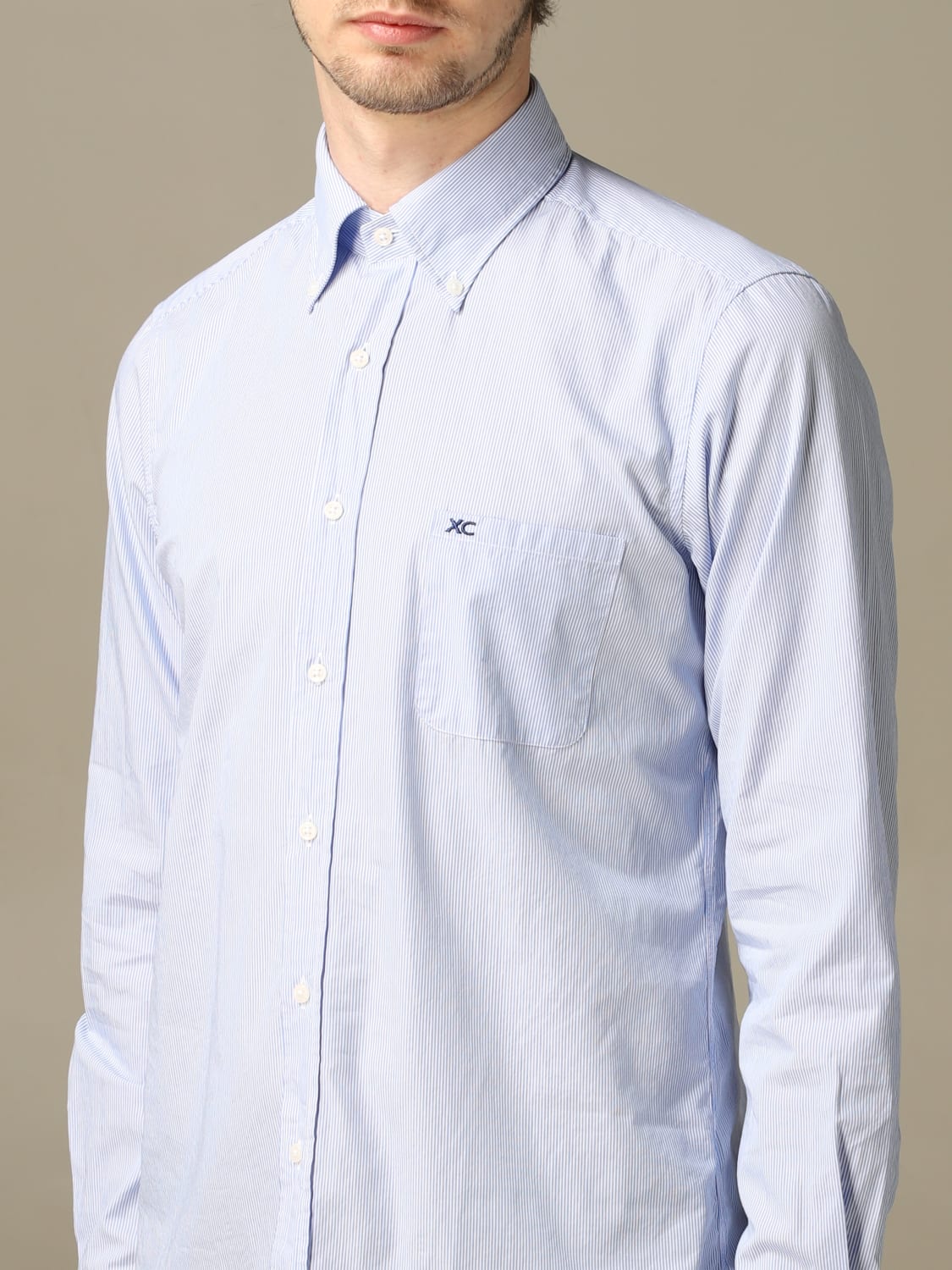 XC SHIRT: XC shirt slim washed cotton, Sky Blue - Img 3