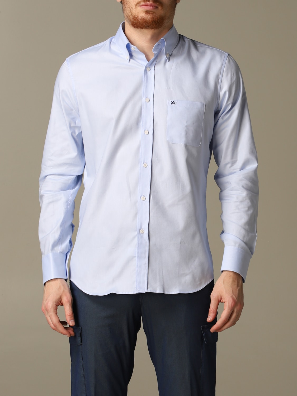 XC SHIRT: XC regular fit shirt with button-down collar, Sky Blue - Img 1