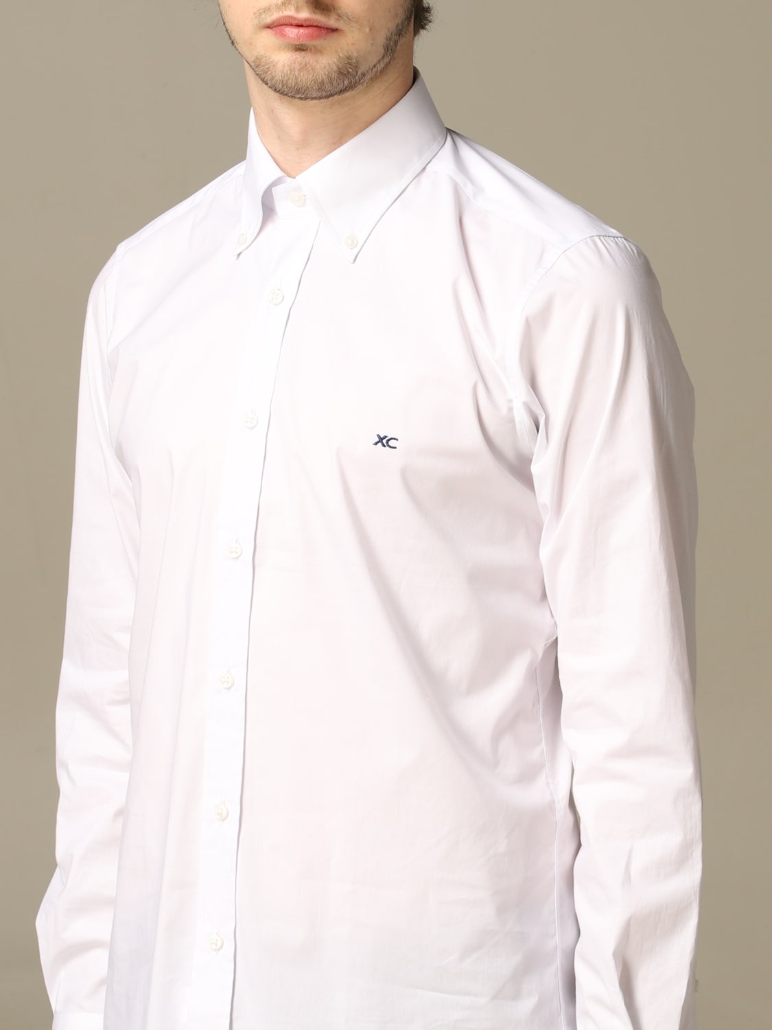 XC SHIRT: XC shirt in slim stretch cotton, White - Img 3