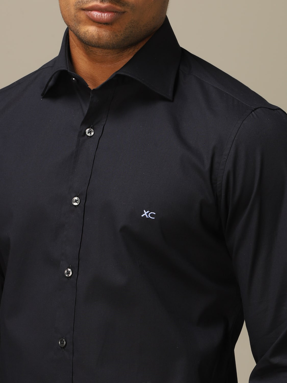 XC SHIRT: XC poplin shirt with Italian collar, Blue - Img 3