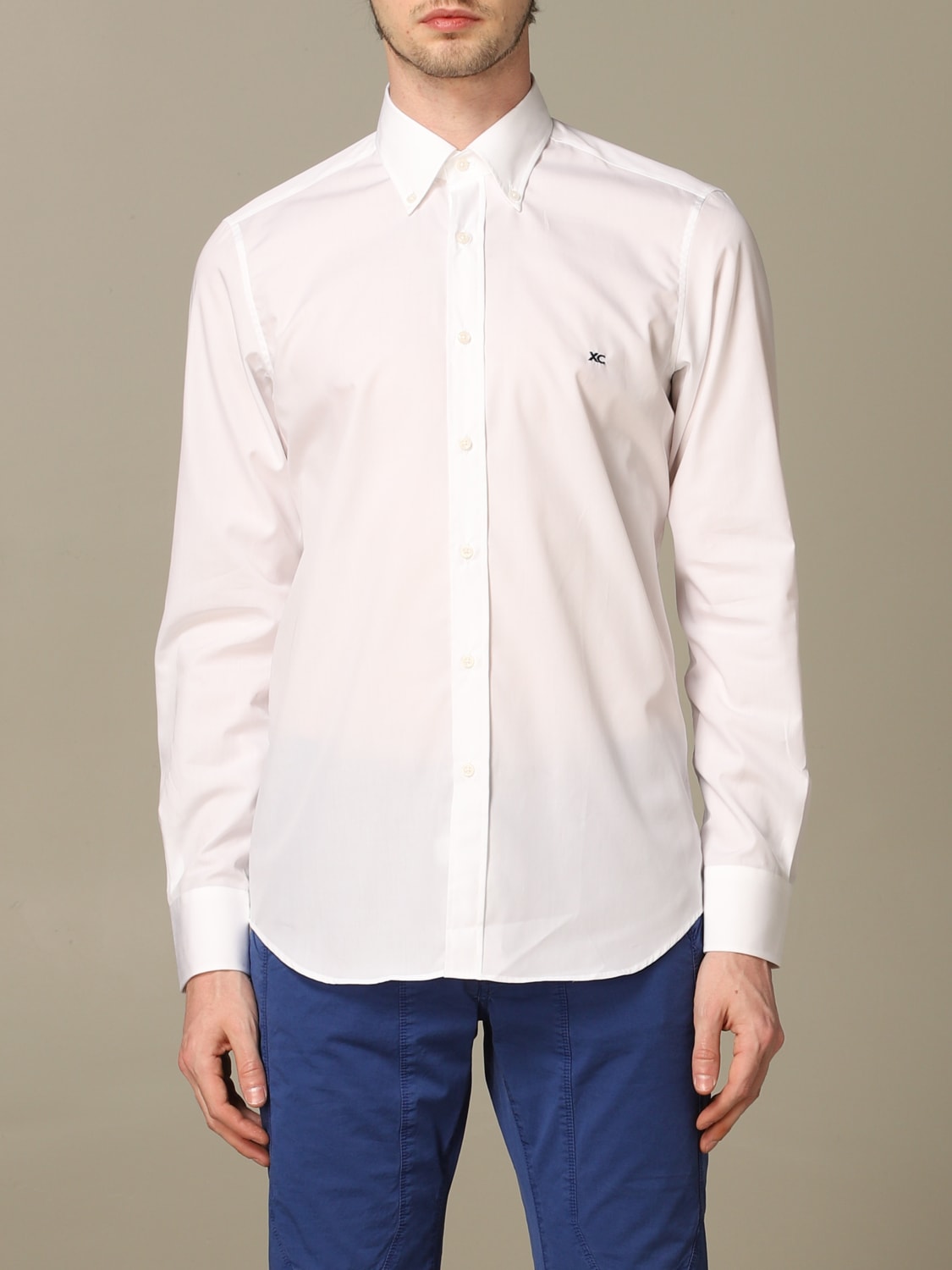 XC SHIRT: XC cotton shirt with embroidered logo, White - Img 1