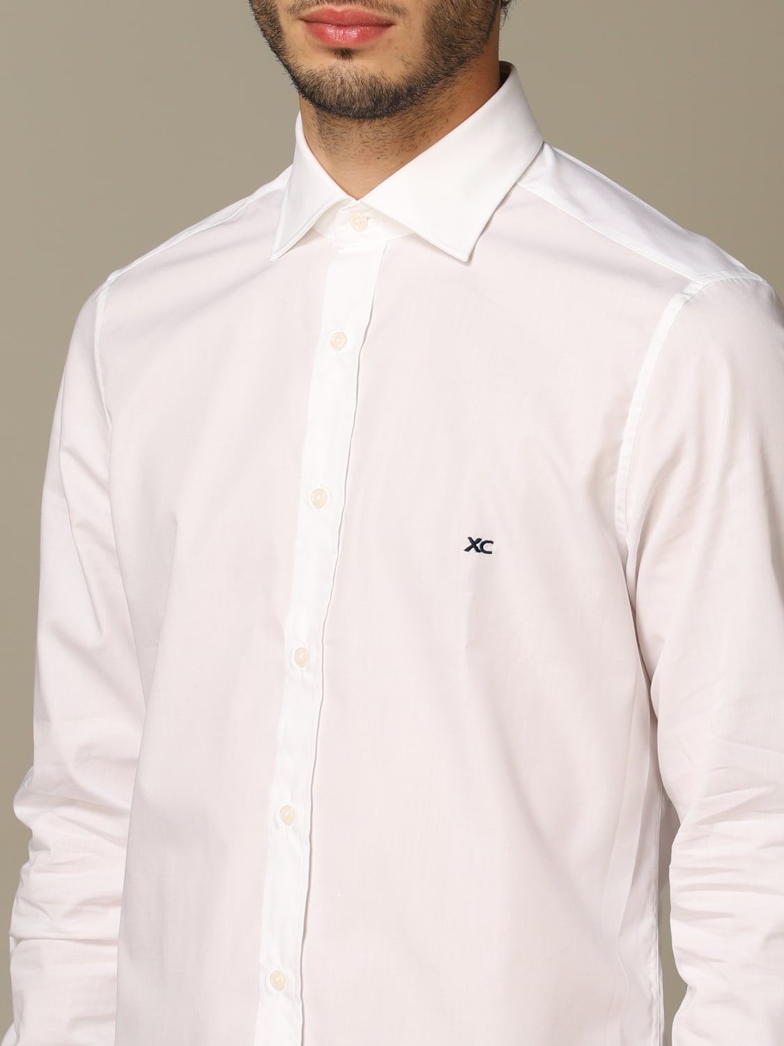 XC CAMICIA: Camicia XC in cotone no iron con logo ricamato, Bianco - Img 3