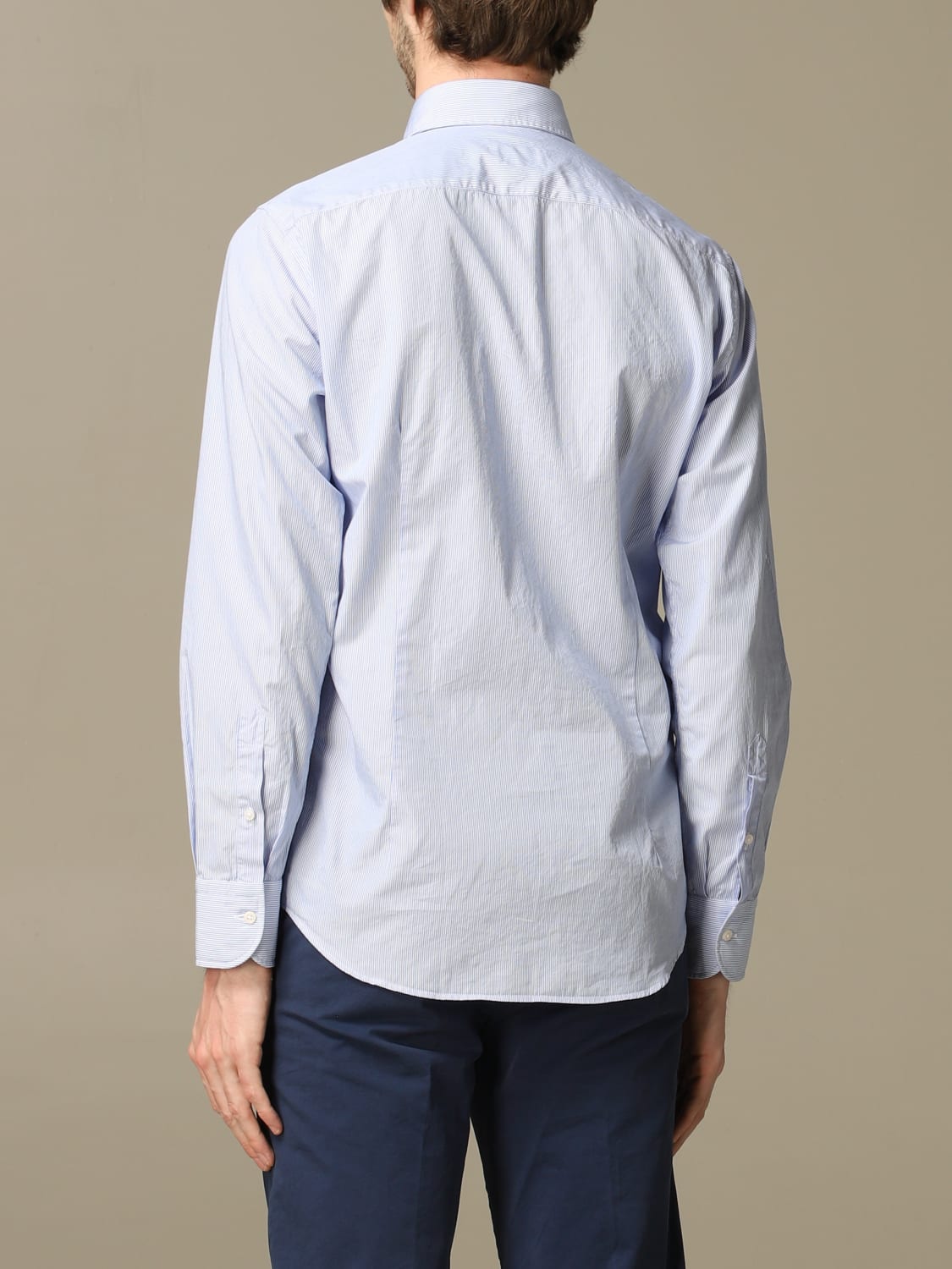 XC SHIRT: XC shirt in micro-check washed cotton, Sky Blue - Img 2