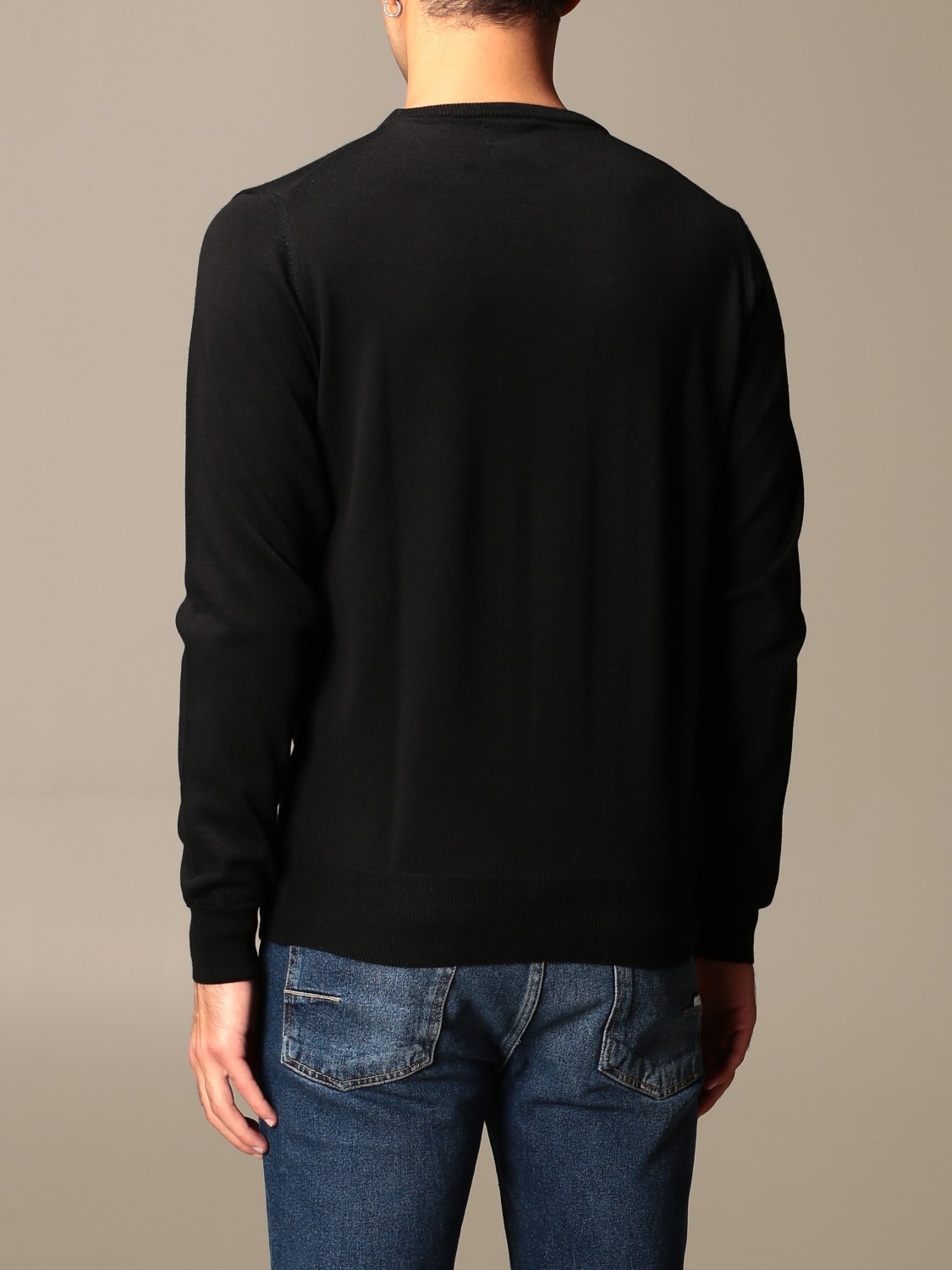 XC SWEATER: XC crew neck sweater in extrafine Merino wool, Black - Img 2