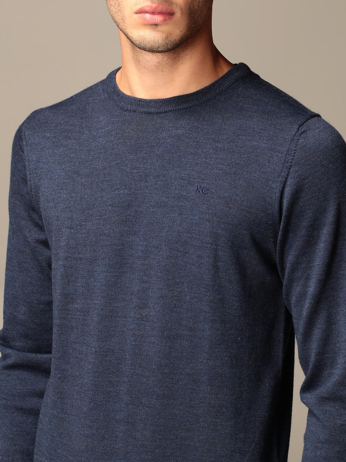 XC SWEATER: XC crew neck sweater in extrafine Merino wool, Avion - Img 3