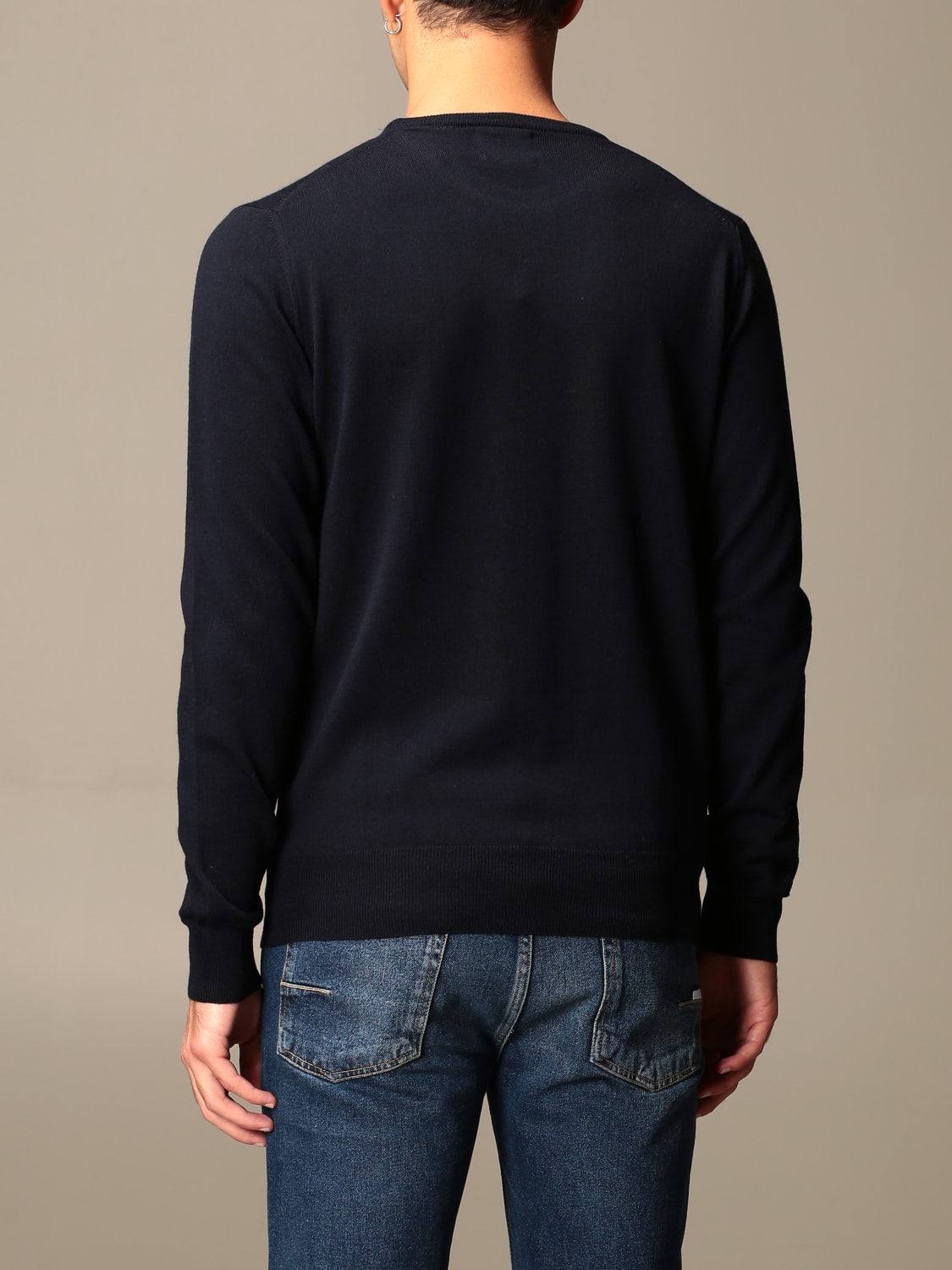 XC SWEATER: XC crew neck sweater in extrafine Merino wool, Navy - Img 2