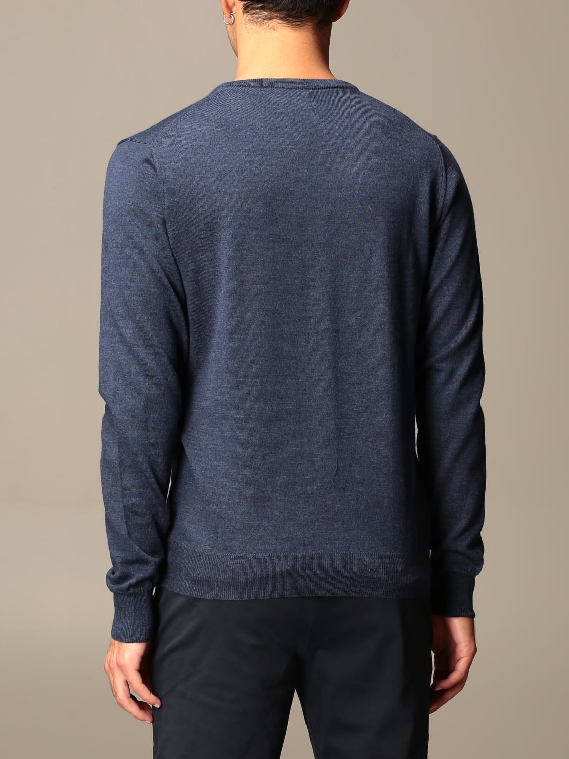 XC SWEATER: XC V-neck sweater in extrafine Merino wool, Avion - Img 2