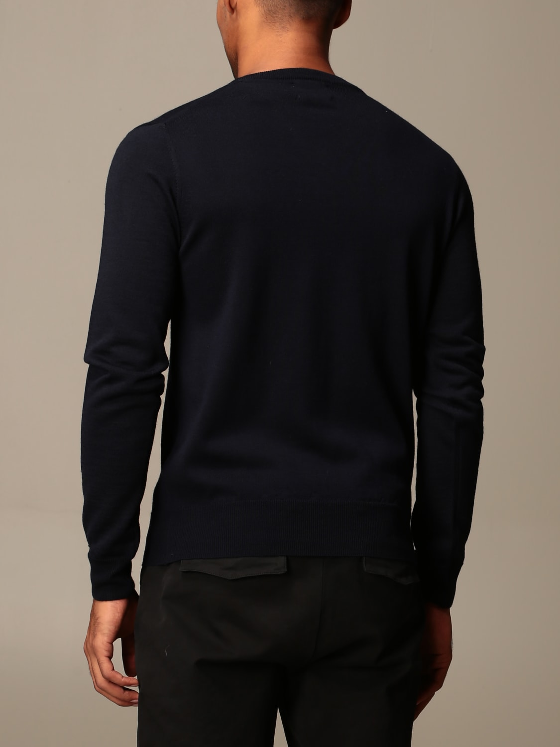 XC SWEATER: XC V-neck sweater in extrafine Merino wool, Navy - Img 2