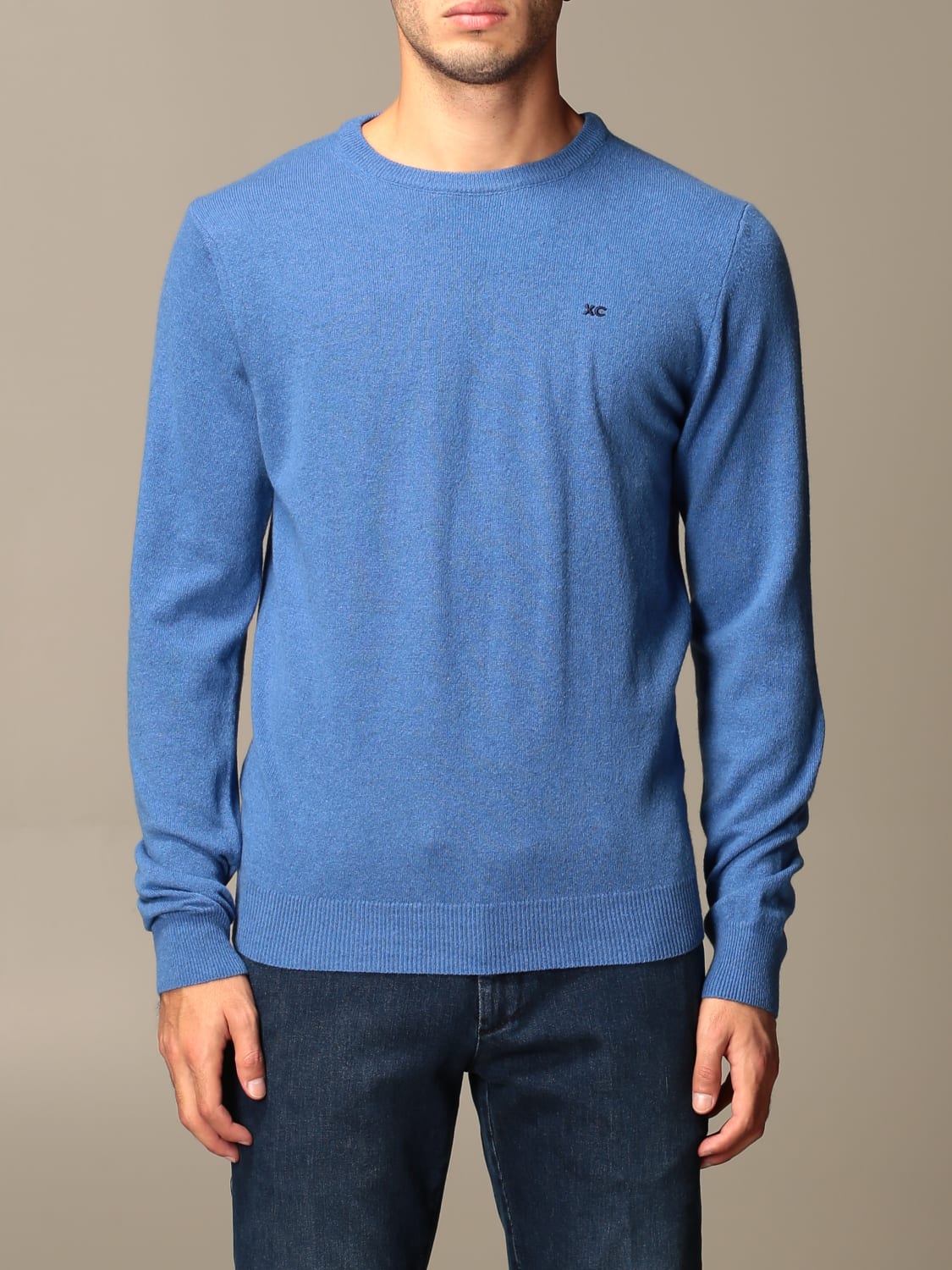 XC SWEATER: XC sweater in basic eco cashmere with logo, Avion - Img 1