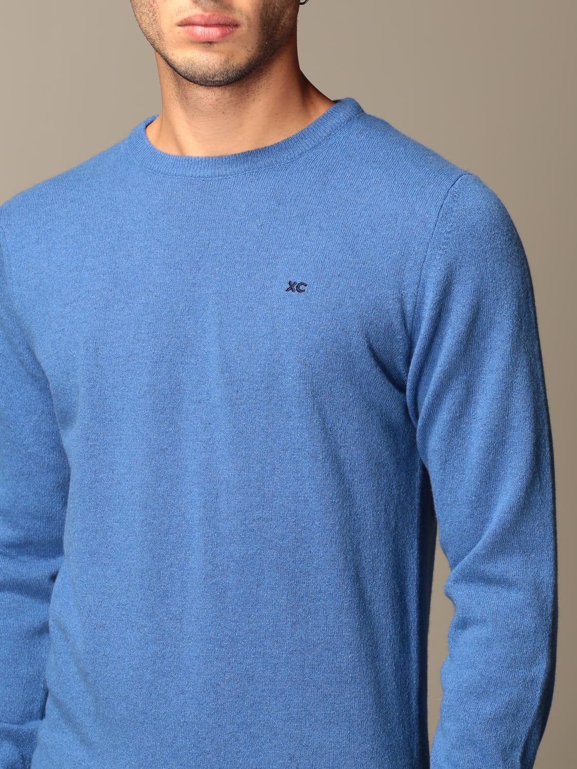 XC SWEATER: XC sweater in basic eco cashmere with logo, Avion - Img 3