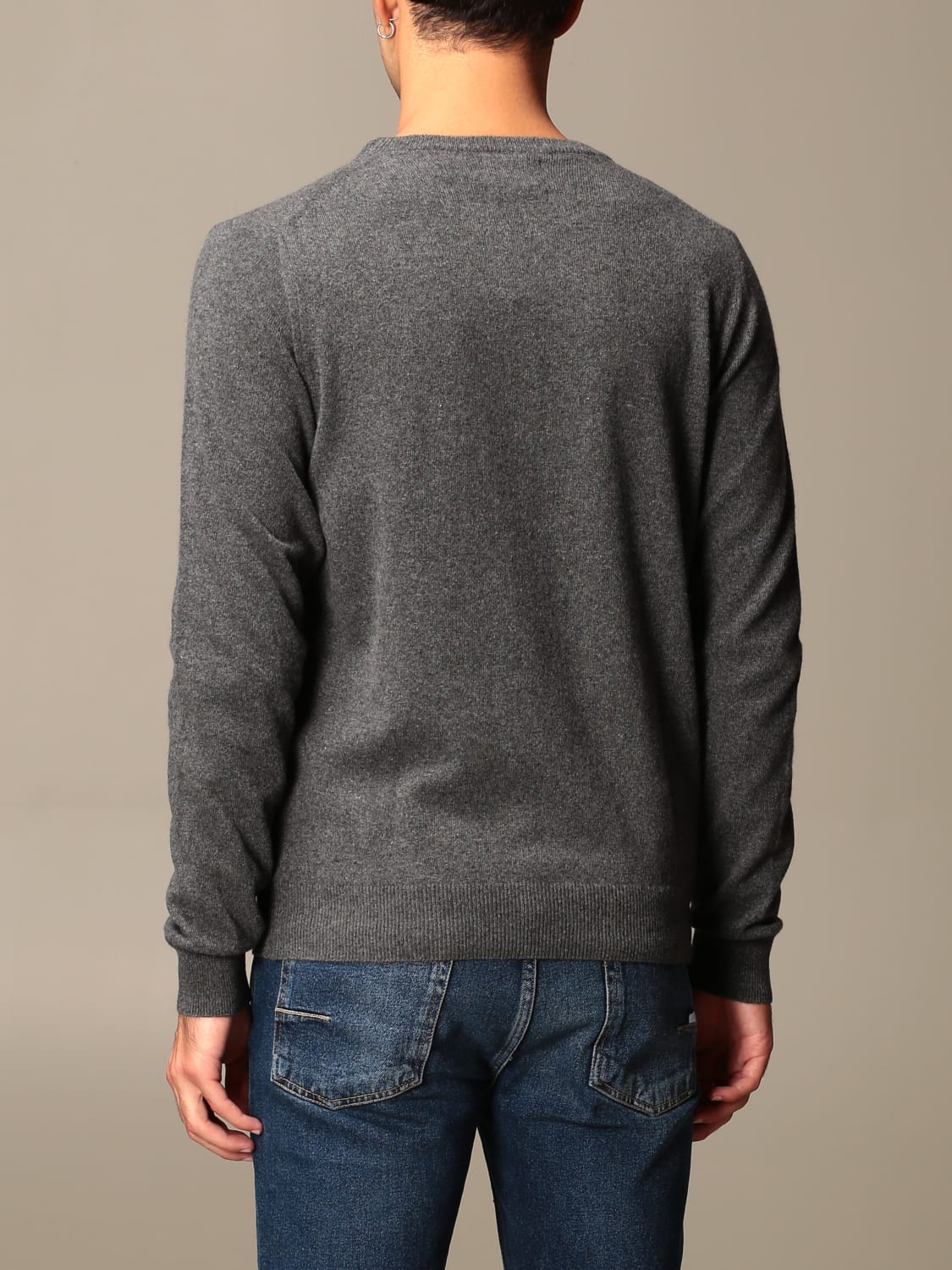 XC SWEATER: XC sweater in basic eco cashmere with logo, Charcoal - Img 2