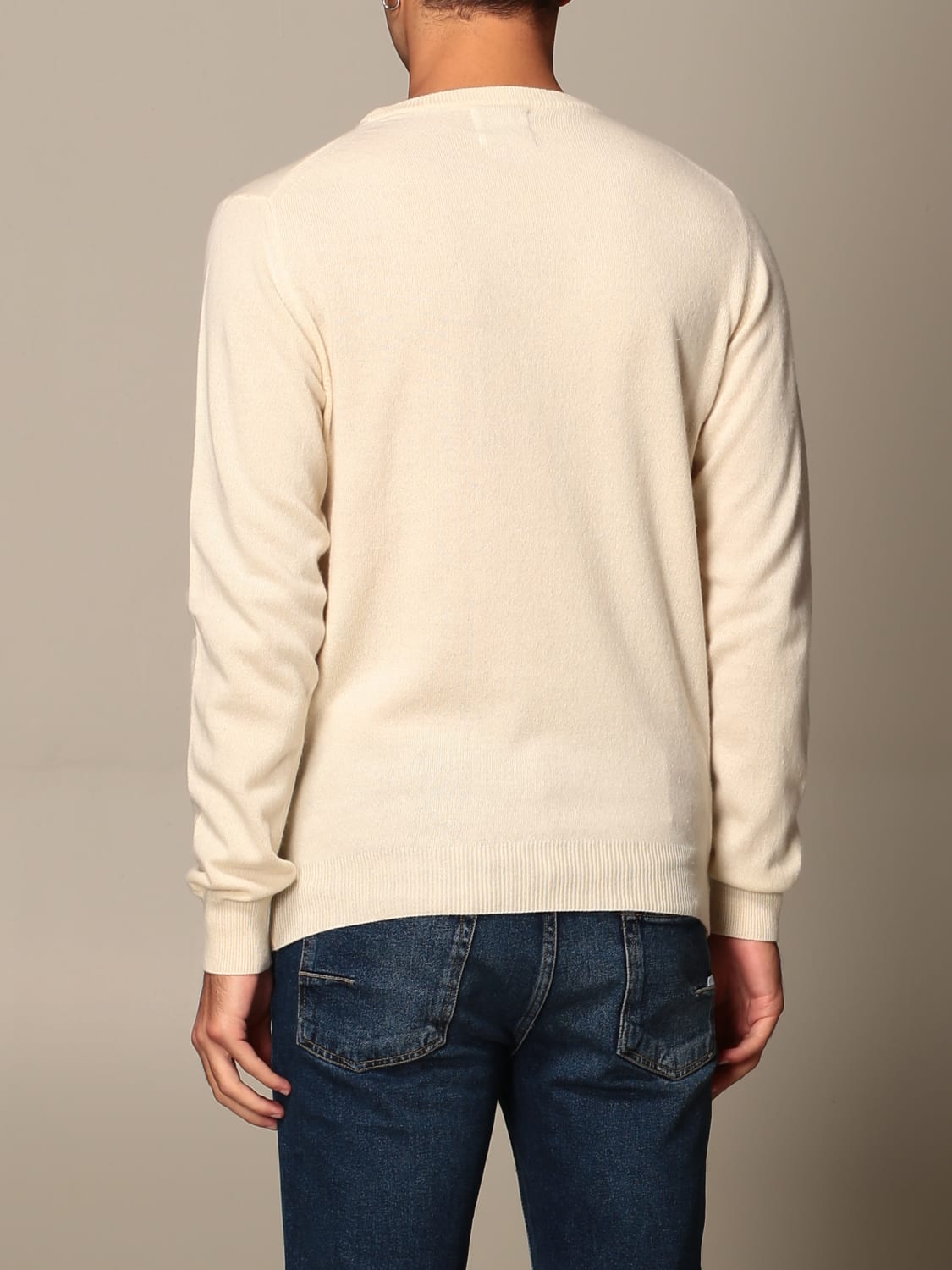 XC SWEATER: XC sweater in basic eco cashmere with logo, Yellow Cream - Img 2