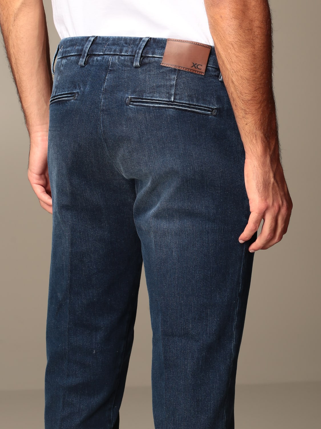 XC JEANS: Stefano XC slim fit chino jeans in denim, Denim - Img 3