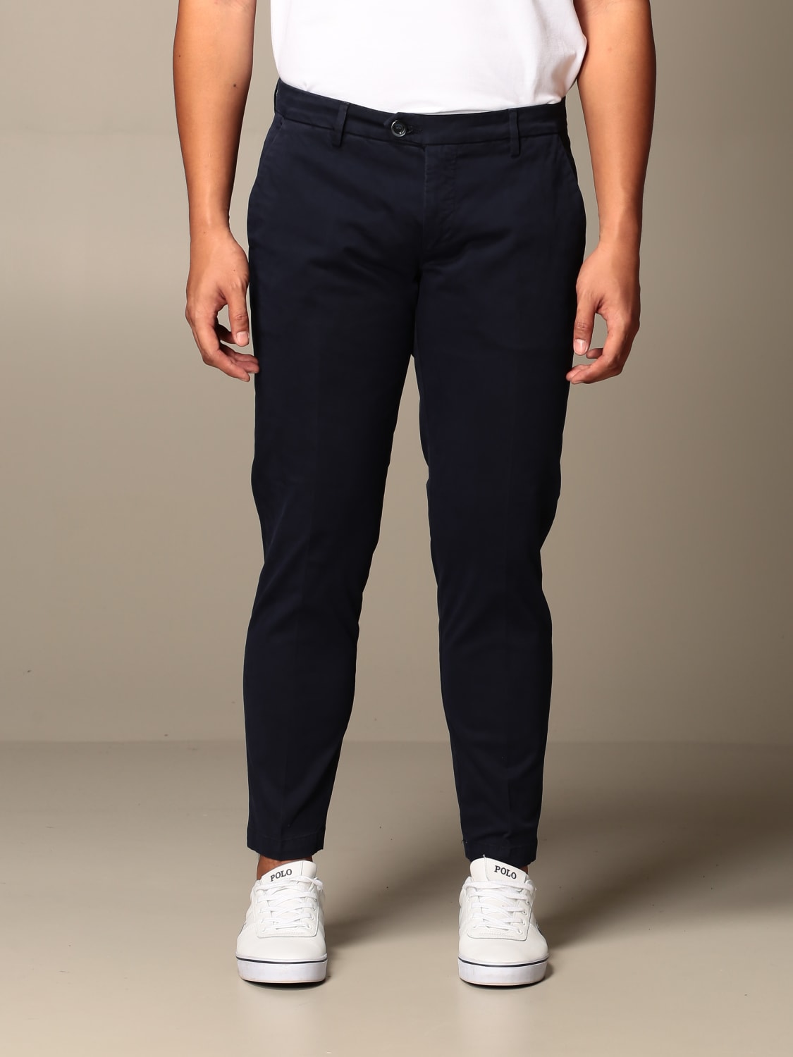 XC PANTS: Rudolph XC trousers in slim fit stretch satin, Blue - Img 1