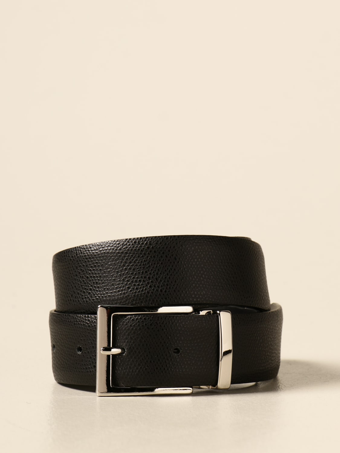 XC BELT: Grained leather XC belt, Black - Img 1