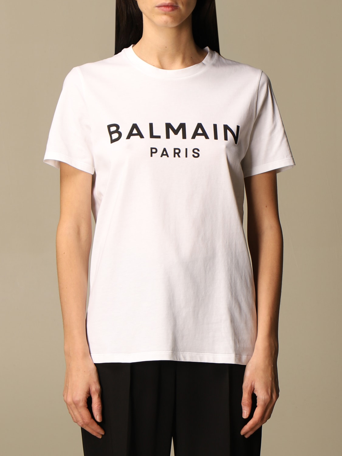 BALMAIN: T-shirt femme - Blanc | T-Shirt Balmain VF11350B019 en ligne sur  GIGLIO.COM