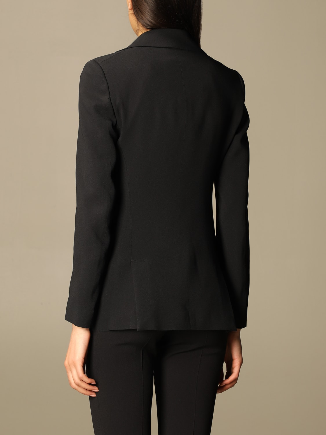 L'AUTRE CHOSE JACKET: L'autre Chose single-breasted jacket in crepe, Black - Img 3