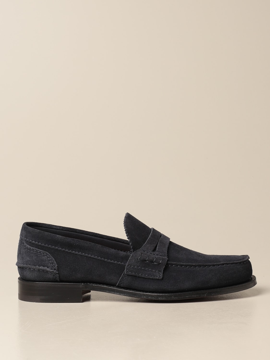 CHURCH'S LOAFERS: Pembrey Church's loafers in suede, Navy - Img 1
