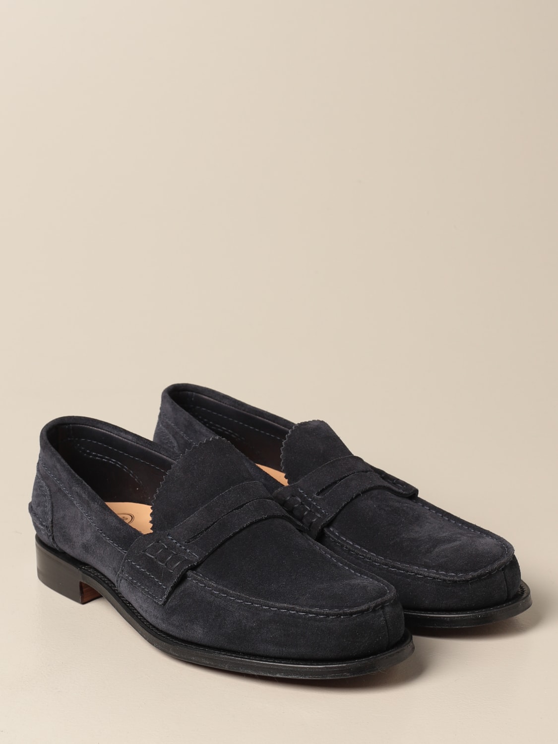 CHURCH'S LOAFERS: Pembrey Church's loafers in suede, Navy - Img 2