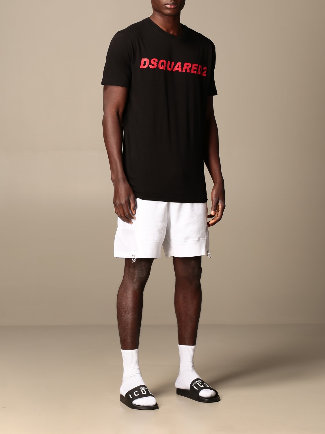 DSQUARED2 T-SHIRT: Dsquared2 basic t-shirt with logo, Black - Img 2