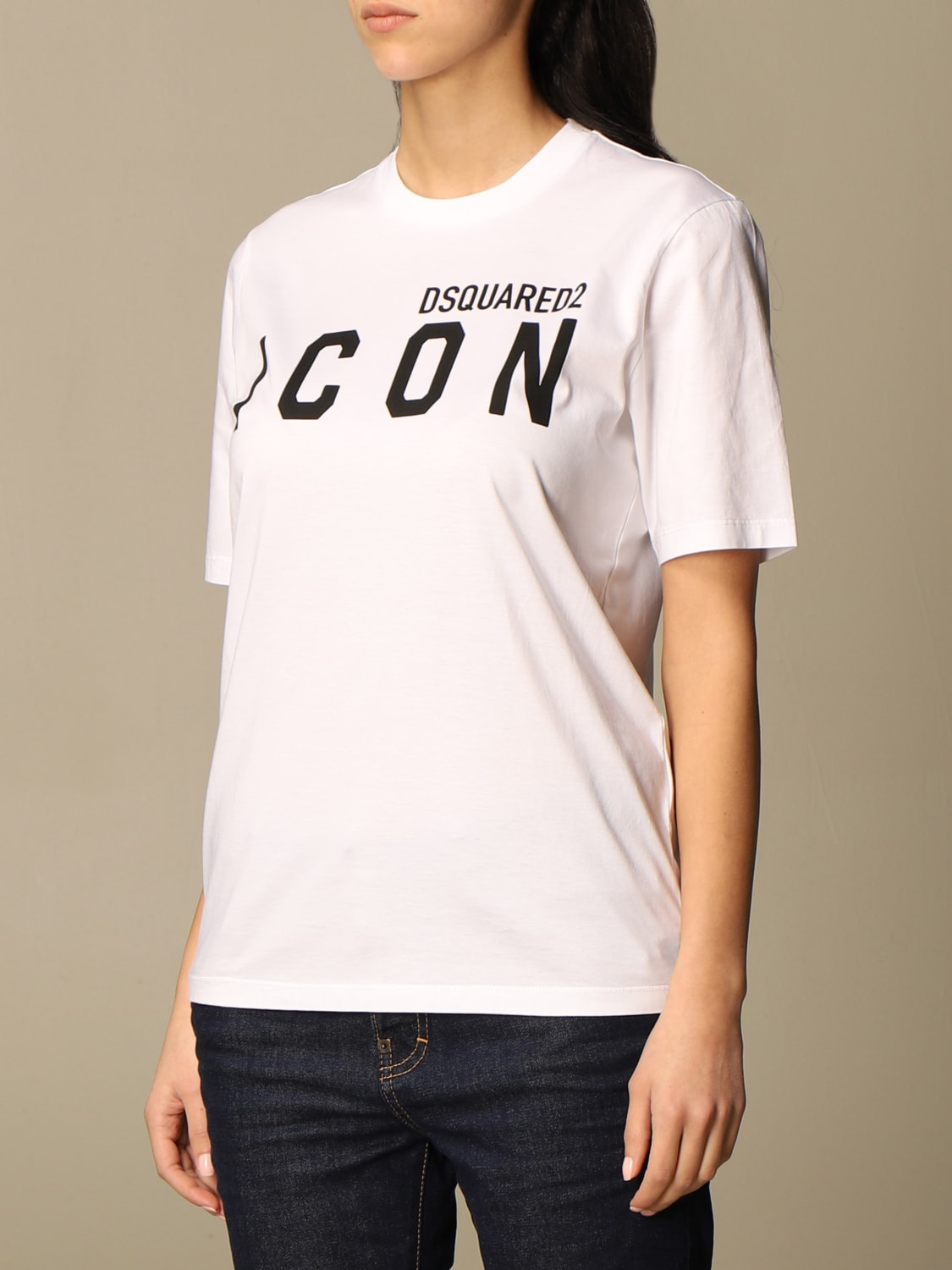 DSQUARED2 T-SHIRT: Dsquared2 cotton T-shirt with Icon logo, White - Img 4